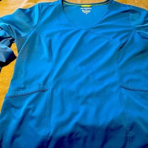 Healing hands HH works royal blue scrub top 2x excellent condition